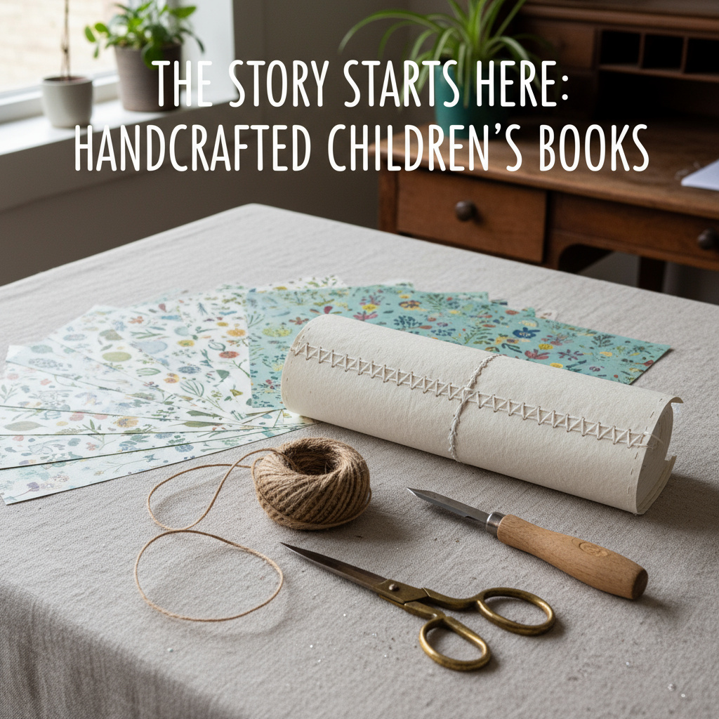 Handmade bookbinding workspace